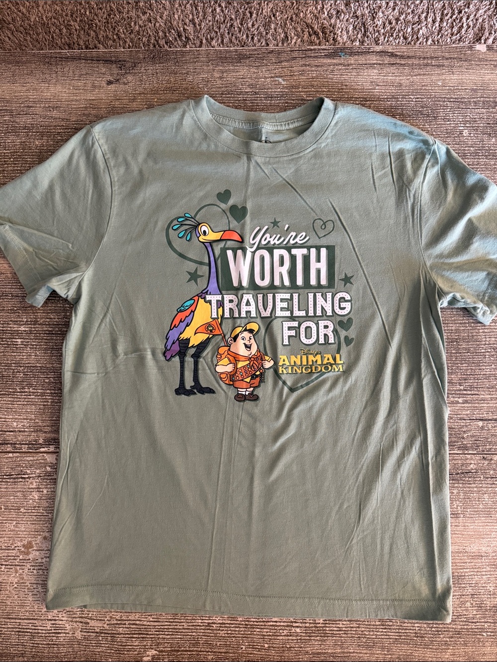 Disney Pixar Animal Kingdom Up Russell and Kevin graphic t shirt
